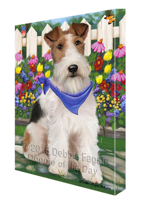 Spring Floral Wire Hair Terrier Dog Canvas Print Wall Art Décor CVS87371