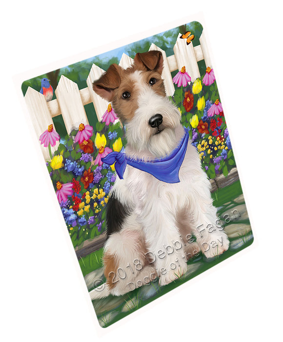 Spring Floral Wire Hair Terrier Dog Large Refrigerator / Dishwasher Magnet RMAG73902