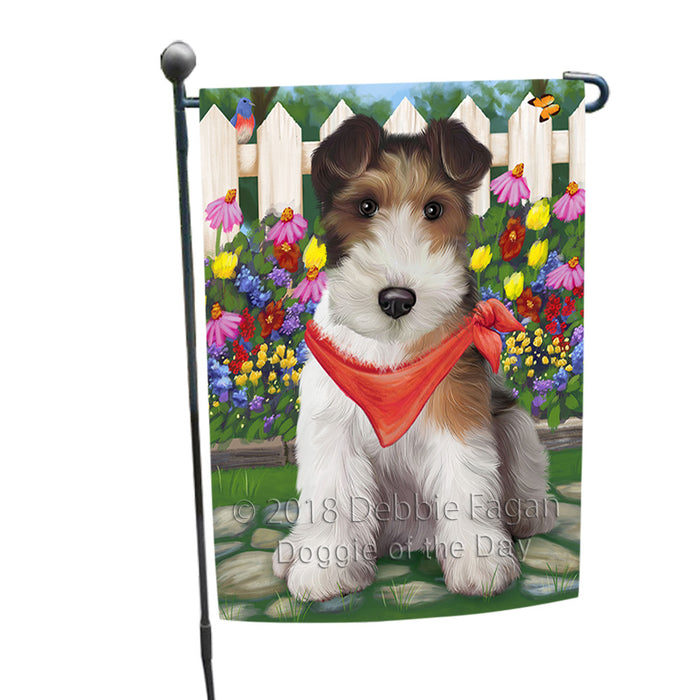 Spring Floral Wire Hair Terrier Dog Garden Flag GFLG52232