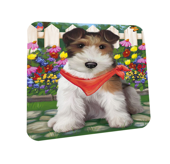 Spring Floral Wire Hair Terrier Dog Coasters Set of 4 CST52246