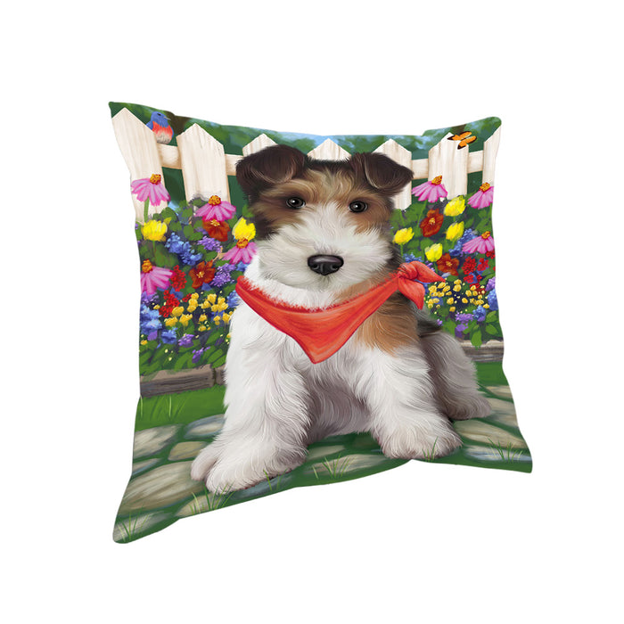Spring Floral Wire Hair Terrier Dog Pillow PIL65304