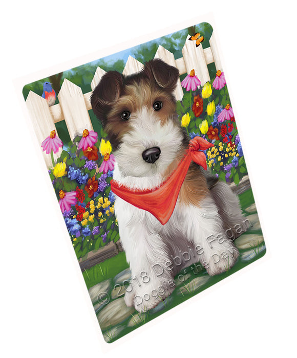 Spring Floral Wire Hair Terrier Dog Cutting Board C60954