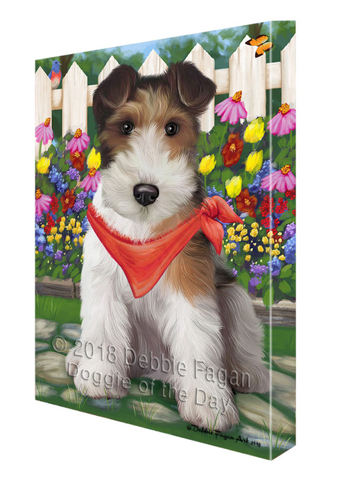 Spring Floral Wire Hair Terrier Dog Canvas Print Wall Art Décor CVS87380