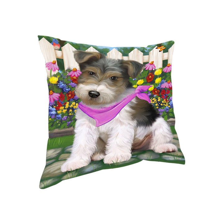 Spring Floral Wire Hair Terrier Dog Pillow PIL65308