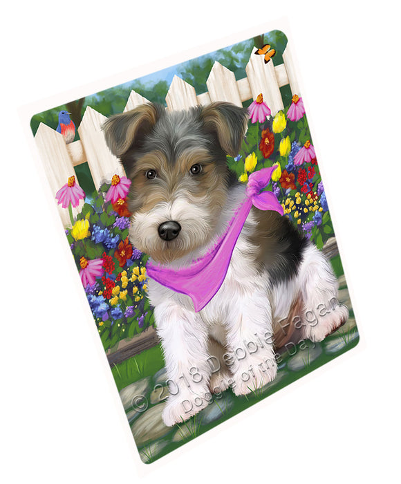 Spring Floral Wire Hair Terrier Dog Cutting Board C60957
