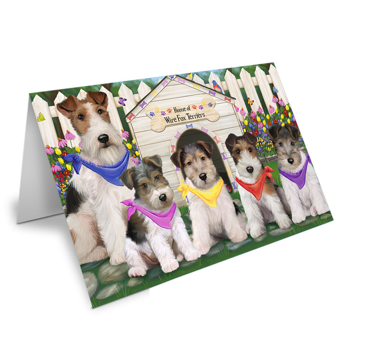 Spring Dog House Wire Hair Terriers Dog Handmade Artwork Assorted Pets Greeting Cards and Note Cards with Envelopes for All Occasions and Holiday Seasons GCD60680