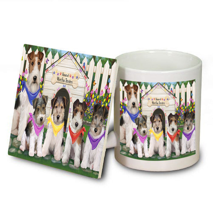 Spring Dog House Wire Hair Terriers Dog Mug and Coaster Set MUC52157