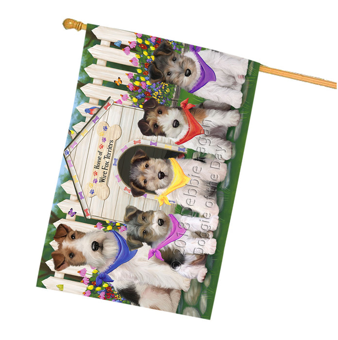 Spring Dog House Wire Hair Terriers Dog House Flag FLG52298