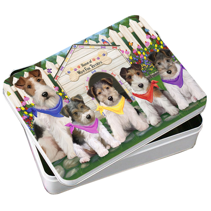 Spring Dog House Wire Hair Terriers Dog Photo Storage Tin PITN52217