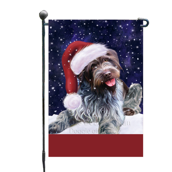 Personalized Let It Snow Happy Holidays Wirehaired Pointing Griffon Dog Custom Garden Flags GFLG-DOTD-A62486