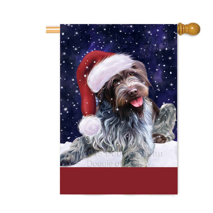 Personalized Let It Snow Happy Holidays Wirehaired Pointing Griffon Dog Custom House Flag FLG-DOTD-A62542