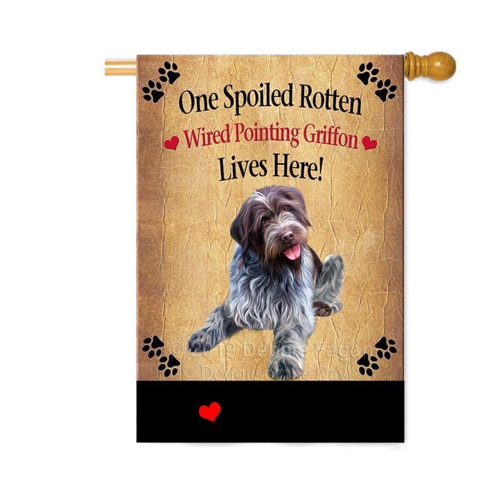 Personalized Spoiled Rotten Wirehaired Pointing Griffon Dog Custom House Flag FLG-DOTD-A63368