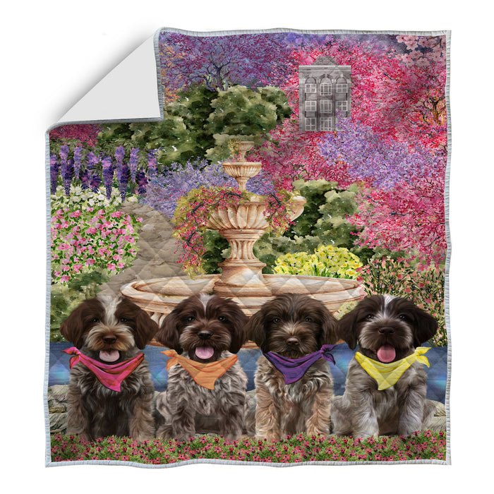 Wirehaired Pointing Griffon Quilt, Explore a Variety of Bedding Designs, Bedspread Quilted Coverlet, Custom, Personalized, Pet Gift for Dog Lovers