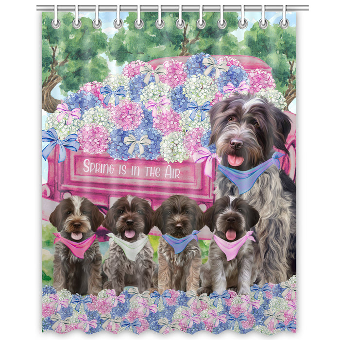 Wirehaired Pointing Griffon Shower Curtain, Explore a Variety of Custom Designs, Personalized, Waterproof Bathtub Curtains with Hooks for Bathroom, Gift for Dog and Pet Lovers