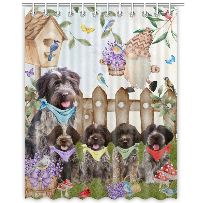 Wirehaired Pointing Griffon Shower Curtain, Personalized Bathtub Curtains for Bathroom Decor with Hooks, Explore a Variety of Designs, Custom, Pet Gift for Dog Lovers