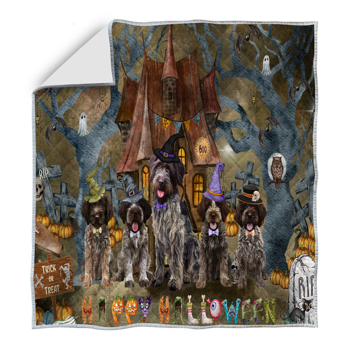 Wirehaired Pointing Griffon Bedspread Quilt, Bedding Coverlet Quilted, Explore a Variety of Designs, Personalized, Custom, Dog Gift for Pet Lovers
