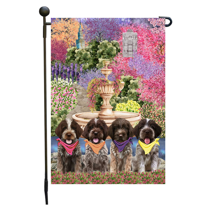 Wirehaired Pointing Griffon Dogs Garden Flag: Explore a Variety of Designs, Weather Resistant, Double-Sided, Custom, Personalized, Outside Garden Yard Decor, Flags for Dog and Pet Lovers