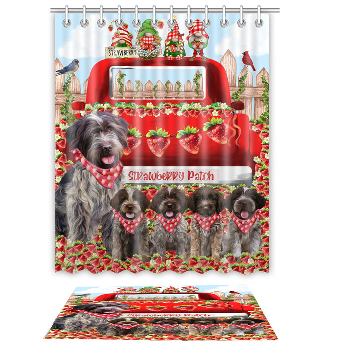 Wirehaired Pointing Griffon Shower Curtain & Bath Mat Set - Explore a Variety of Personalized Designs - Custom Rug and Curtains with hooks for Bathroom Decor - Pet and Dog Lovers Gift