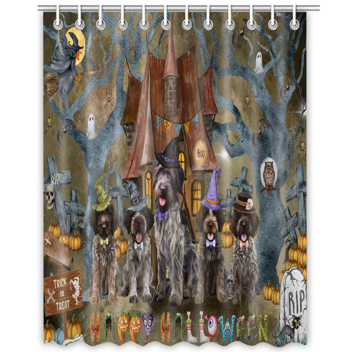 Wirehaired Pointing Griffon Shower Curtain: Explore a Variety of Designs, Halloween Bathtub Curtains for Bathroom with Hooks, Personalized, Custom, Gift for Pet and Dog Lovers
