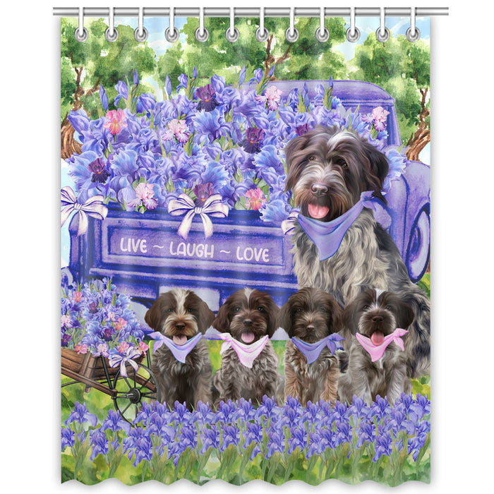 Wirehaired Pointing Griffon Shower Curtain, Custom Bathtub Curtains with Hooks for Bathroom, Explore a Variety of Designs, Personalized, Gift for Pet and Dog Lovers