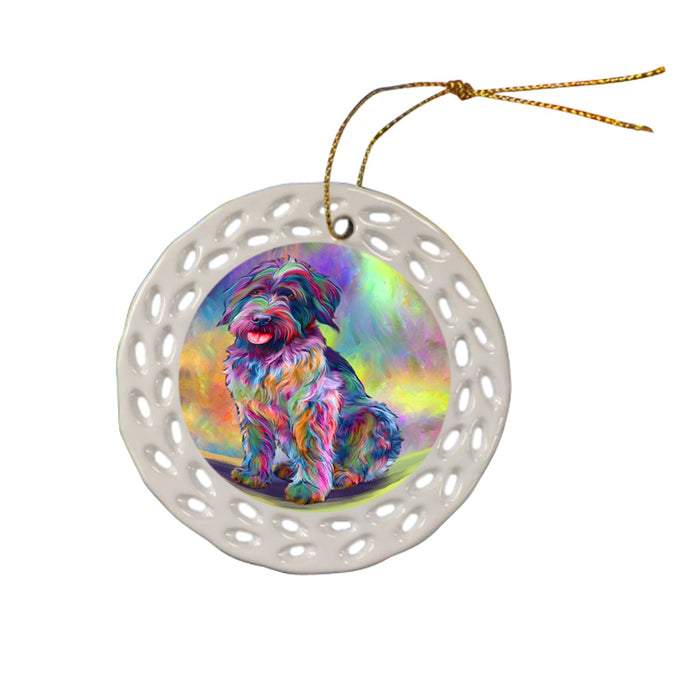 Paradise Wave Wirehaired Pointing Griffon Dog Doily Ornament DPOR58416