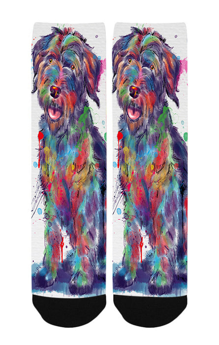 Watercolor Wirehaired Pointing Griffon Dog Women's Casual Socks
