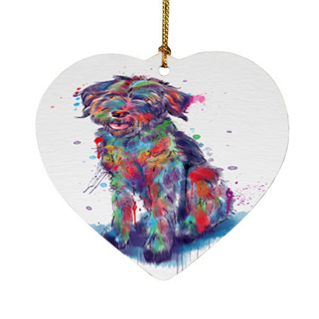 Watercolor Wirehaired Pointing Griffon Dog Heart Christmas Ornament HPORA58807