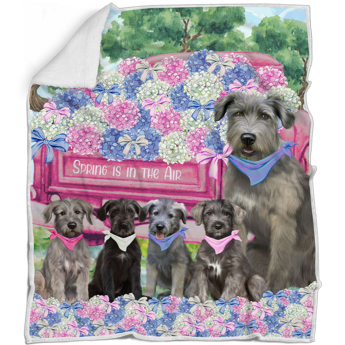 Wolfhound Blanket: Explore a Variety of Designs, Personalized, Custom Bed Blankets, Cozy Sherpa, Fleece and Woven, Dog Gift for Pet Lovers