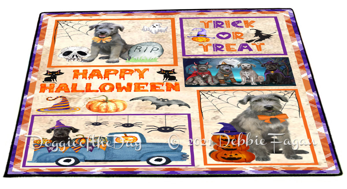 Happy Halloween Trick or Treat Wolfhound Dogs Indoor/Outdoor Welcome Floormat - Premium Quality Washable Anti-Slip Doormat Rug FLMS58264