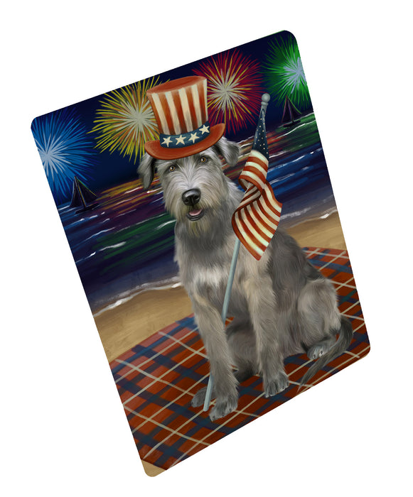 4th of July Independence Day Firework Wolfhound Dog Cutting Board - For Kitchen - Scratch & Stain Resistant - Designed To Stay In Place - Easy To Clean By Hand - Perfect for Chopping Meats, Vegetables, CA82400