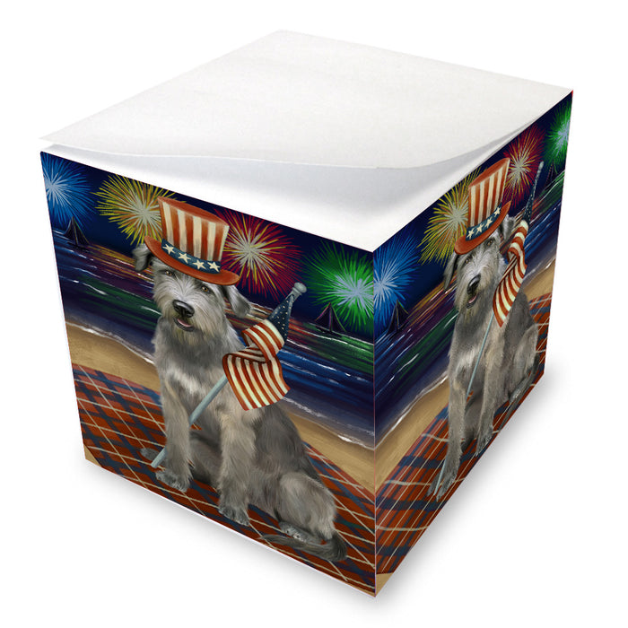 4th of July Independence Day Firework Wolfhound Dog Note Cube NOC-DOTD-A57119