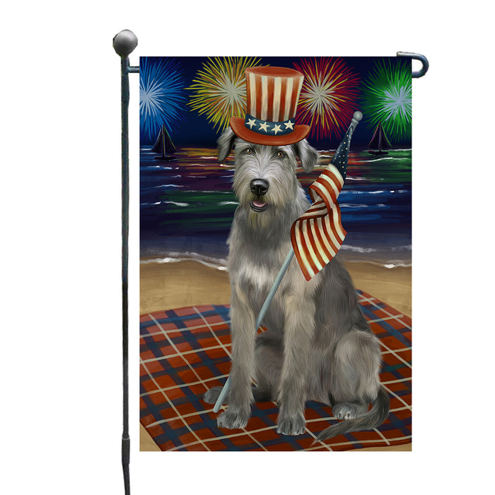 4th of July Independence Day Firework Wolfhound Dog Garden Flags Outdoor Decor for Homes and Gardens Double Sided Garden Yard Spring Decorative Vertical Home Flags Garden Porch Lawn Flag for Decorations GFLG67708