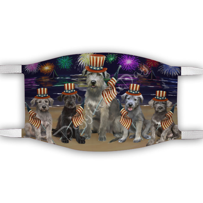 4th of July Independence Day Wolfhound Dogs Face Mask FM49457