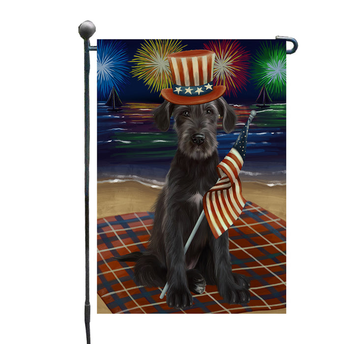 4th of July Independence Day Firework Wolfhound Dog Garden Flags Outdoor Decor for Homes and Gardens Double Sided Garden Yard Spring Decorative Vertical Home Flags Garden Porch Lawn Flag for Decorations GFLG67710