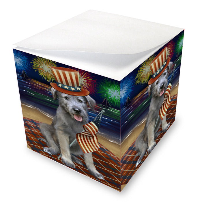 4th of July Independence Day Firework Wolfhound Dog Note Cube NOC-DOTD-A57120