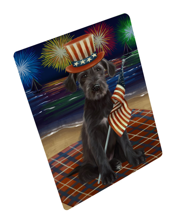 4th of July Independence Day Firework Wolfhound Dog Cutting Board - For Kitchen - Scratch & Stain Resistant - Designed To Stay In Place - Easy To Clean By Hand - Perfect for Chopping Meats, Vegetables, CA82404