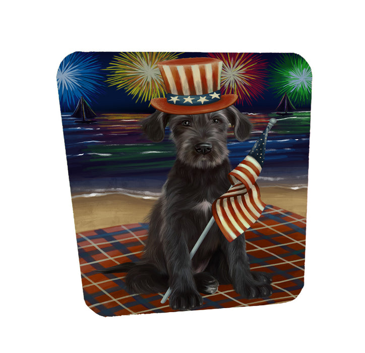 4th of July Independence Day Firework Wolfhound Dog Coasters Set of 4 CSTA58080