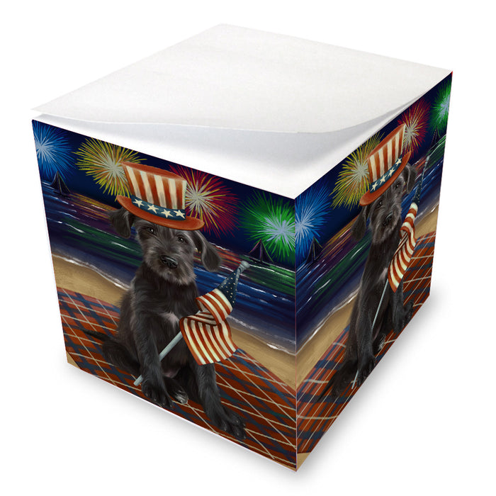 4th of July Independence Day Firework Wolfhound Dog Note Cube NOC-DOTD-A57121