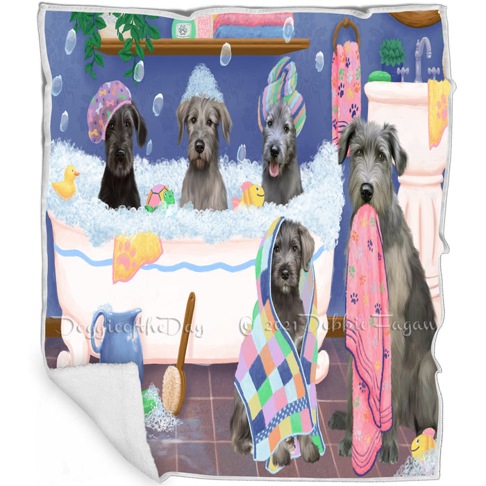 Rub A Dub Dogs In A Tub Wolfhound Dogs Blanket BLNKT142969
