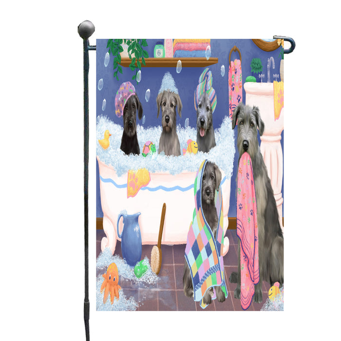 Rub a Dub Dogs in a Tub Wolfhound Dogs Garden Flags Outdoor Decor for Homes and Gardens Double Sided Garden Yard Spring Decorative Vertical Home Flags Garden Porch Lawn Flag for Decorations