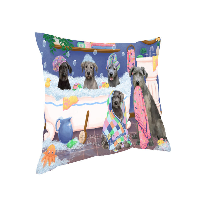 Rub a Dub Dogs in a Tub Wolfhound Dogs Pillow with Top Quality High-Resolution Images - Ultra Soft Pet Pillows for Sleeping - Reversible & Comfort - Ideal Gift for Dog Lover - Cushion for Sofa Couch Bed - 100% Polyester