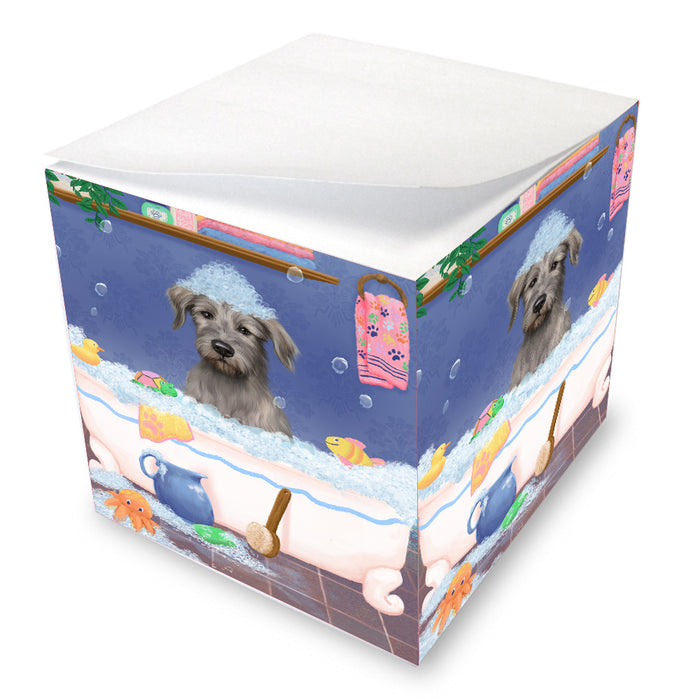 Rub a Dub Dogs in a Tub Wolfhound Dog Note Cube NOC-DOTD-A57350