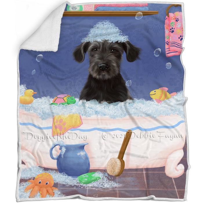 Rub A Dub Dog In A Tub Wolfhound Dog Blanket BLNKT143192