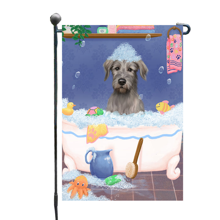 Rub a Dub Dogs in a Tub Wolfhound Dog Garden Flags Outdoor Decor for Homes and Gardens Double Sided Garden Yard Spring Decorative Vertical Home Flags Garden Porch Lawn Flag for Decorations GFLG68004