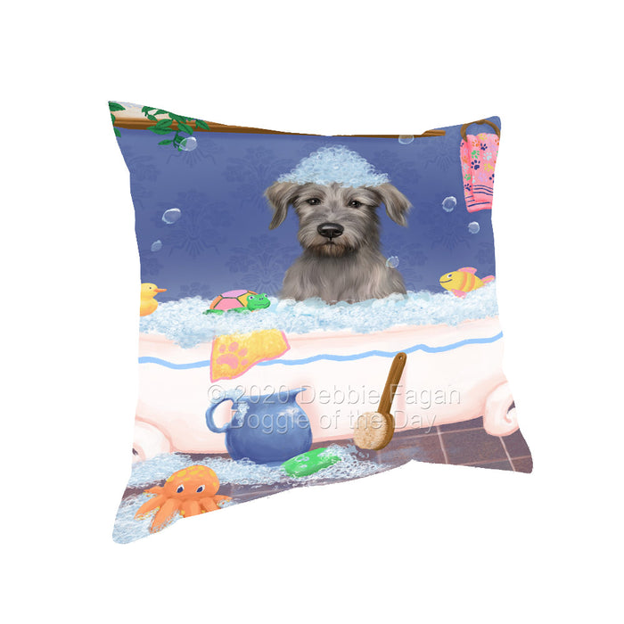 Rub a Dub Dogs in a Tub Wolfhound Dog Pillow with Top Quality High-Resolution Images - Ultra Soft Pet Pillows for Sleeping - Reversible & Comfort - Ideal Gift for Dog Lover - Cushion for Sofa Couch Bed - 100% Polyester, PILA92362