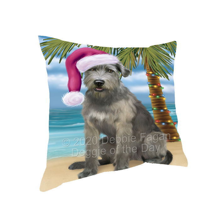 Christmas Summertime Island Tropical Beach Wolfhound Dog Pillow with Top Quality High-Resolution Images - Ultra Soft Pet Pillows for Sleeping - Reversible & Comfort - Ideal Gift for Dog Lover - Cushion for Sofa Couch Bed - 100% Polyester, PILA92827