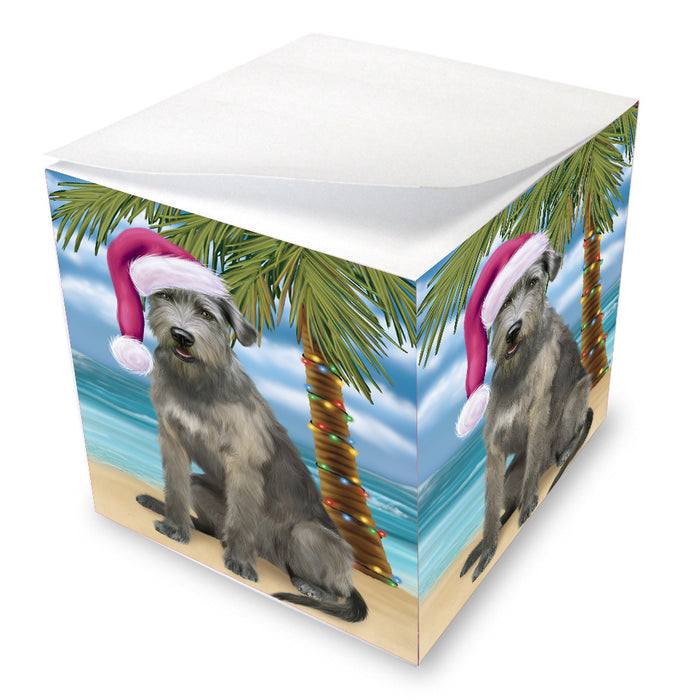 Christmas Summertime Island Tropical Beach Wolfhound Dog Note Cube NOC-DOTD-A57473