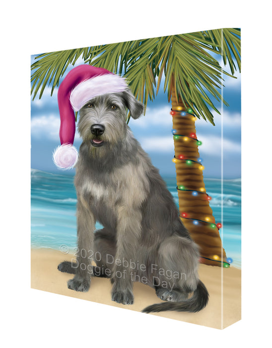 Christmas Summertime Island Tropical Beach Wolfhound Dog Canvas Wall Art - Premium Quality Ready to Hang Room Decor Wall Art Canvas - Unique Animal Printed Digital Painting for Decoration CVS422