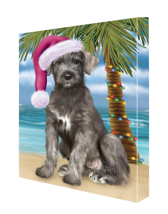 Christmas Summertime Island Tropical Beach Wolfhound Dog Canvas Wall Art - Premium Quality Ready to Hang Room Decor Wall Art Canvas - Unique Animal Printed Digital Painting for Decoration CVS423