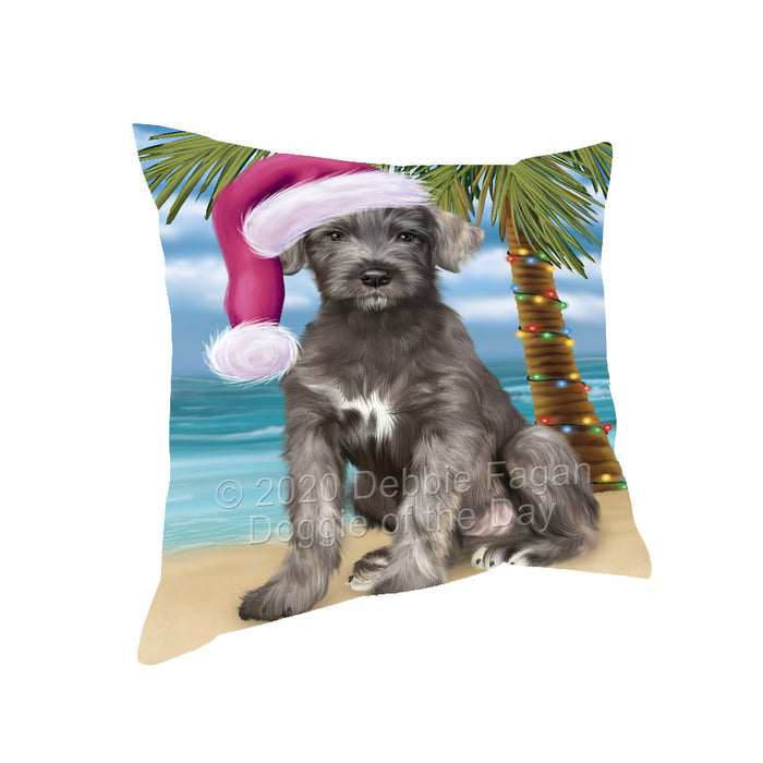 Christmas Summertime Island Tropical Beach Wolfhound Dog Pillow with Top Quality High-Resolution Images - Ultra Soft Pet Pillows for Sleeping - Reversible & Comfort - Ideal Gift for Dog Lover - Cushion for Sofa Couch Bed - 100% Polyester, PILA92830